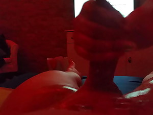 Gf is providing sexy cock rubdown with glad end cumshot