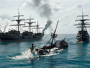 2 shipwrecked pirates take turns penalty lean, gorgeous, mature stud and his pretty complexion